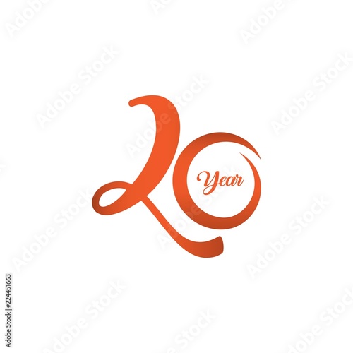 20 Year Anniversary Vector Template Design Illustration