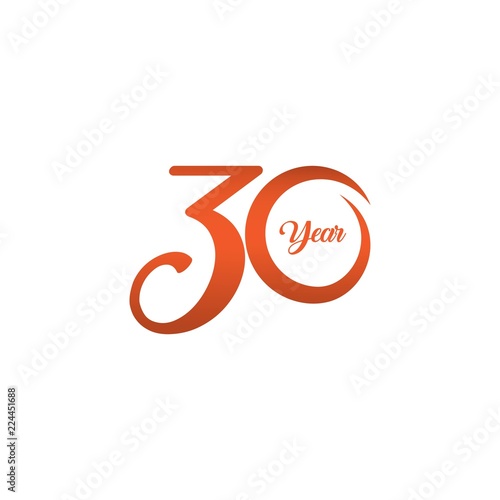 30 Year Anniversary Vector Template Design Illustration
