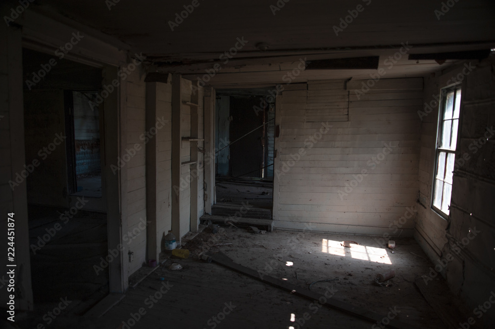 The interior of an abandoned old house