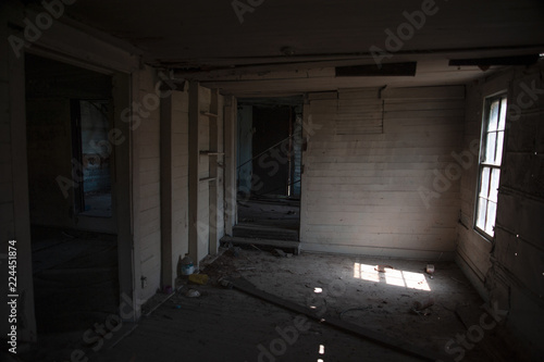The interior of an abandoned old house