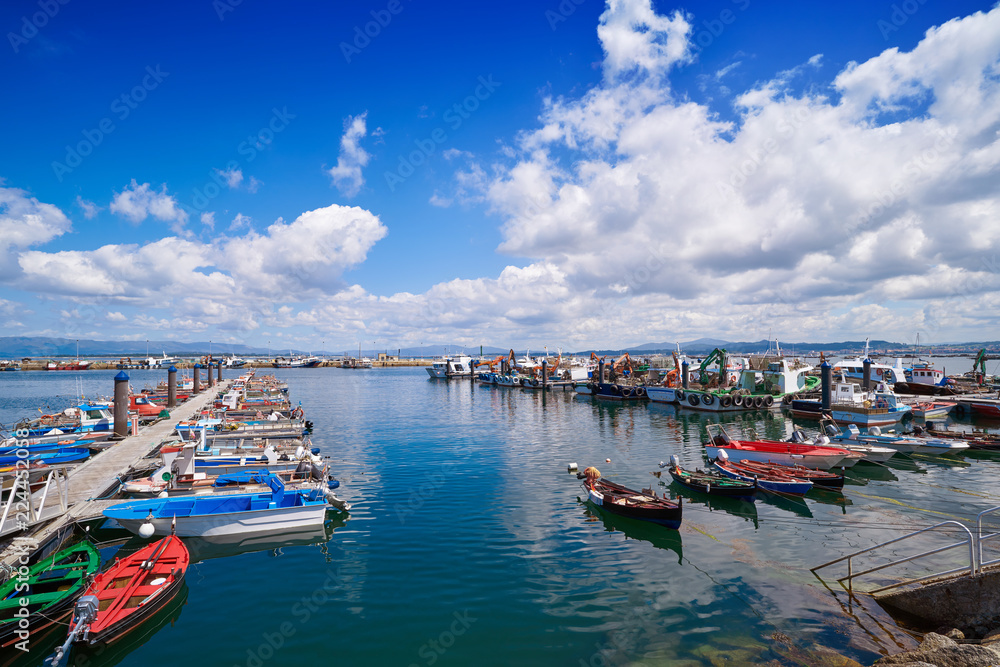 O Grove Ogrove port with fishing boats Pontevedra