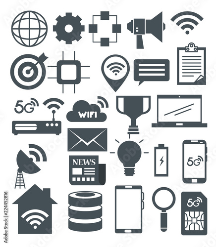 connectivity 5g technology icons