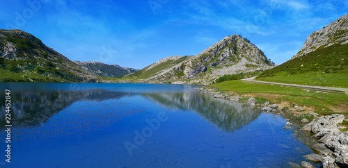 Fototapeta Naklejka Na Ścianę i Meble -  Picos de Europa Enol lake in Asturias Spain