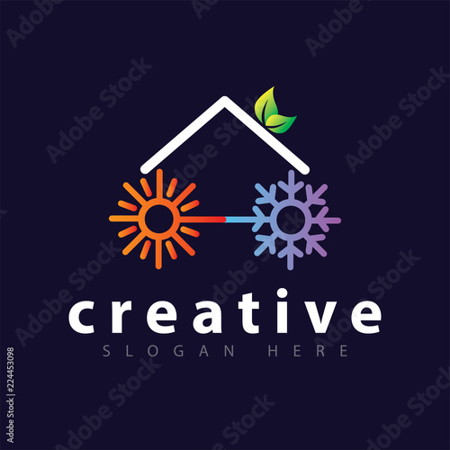 Hot and cool with home logo