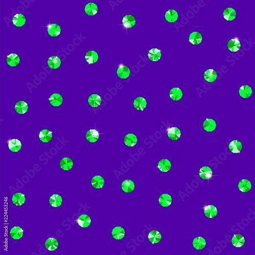 Seamless pattern with shiny diamonds or chrystals tiled background abstract vintage polka dot ornament