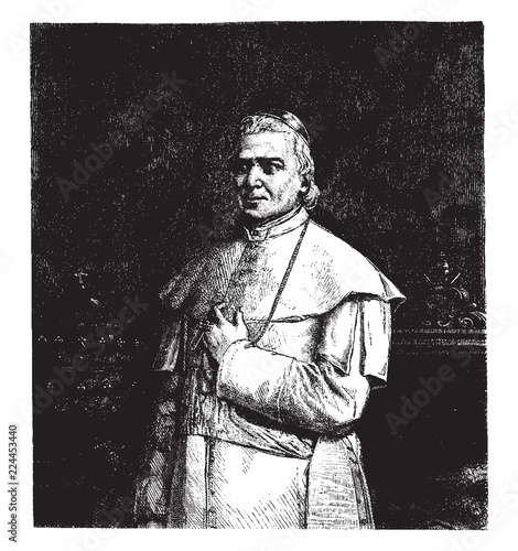 Pope Pius IX, vintage illustration