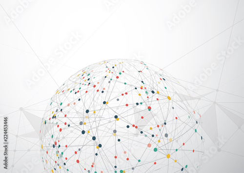 Global network connection. World map point and line composition concept of global business. Vector Illustration