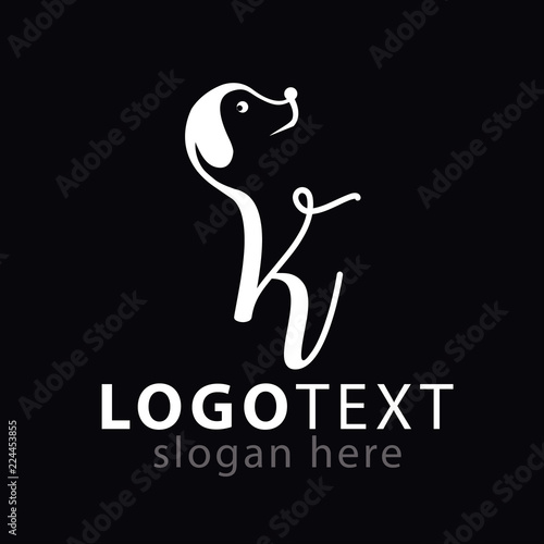 K Letter and Dog Logo