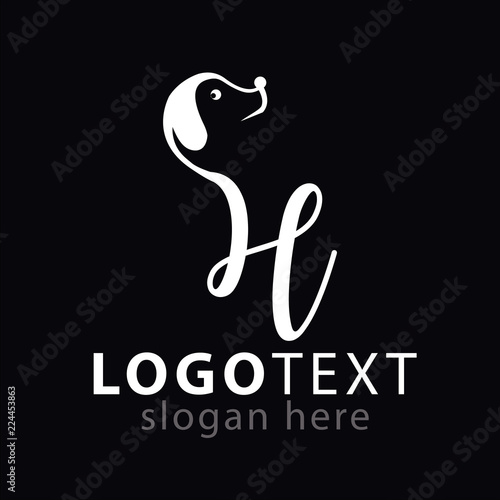 H Letter and Dog Logo