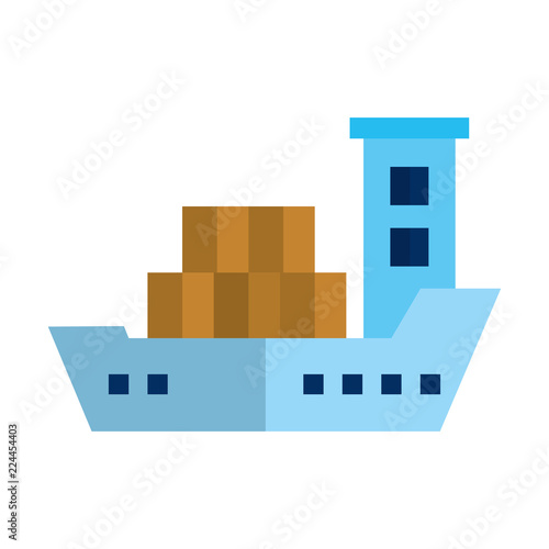 cargo ship isolated icon