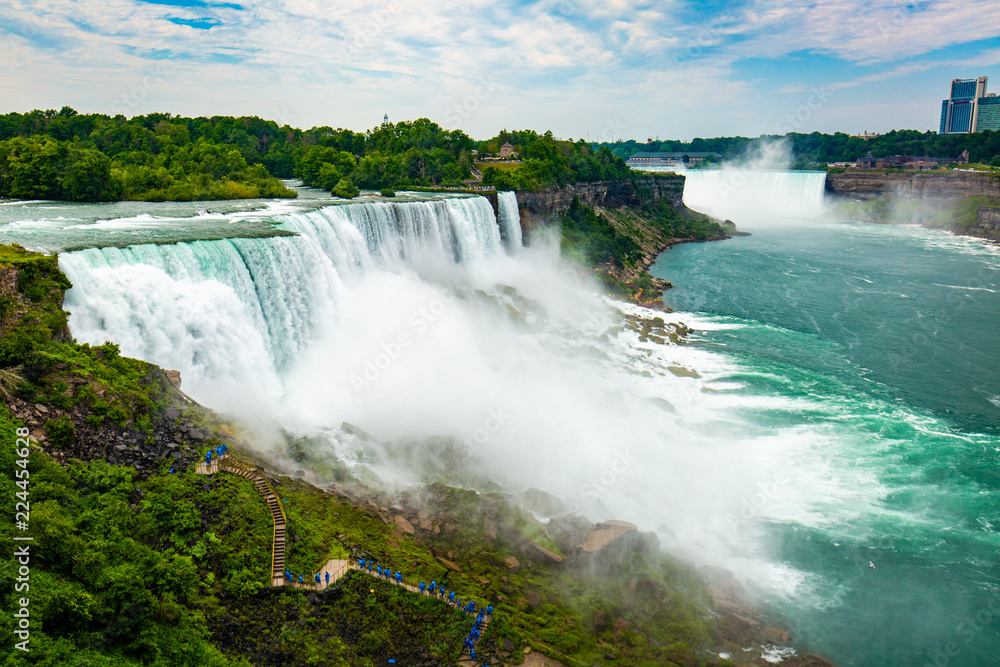 Fototapeta premium Niagara waterfall in summer view across the border