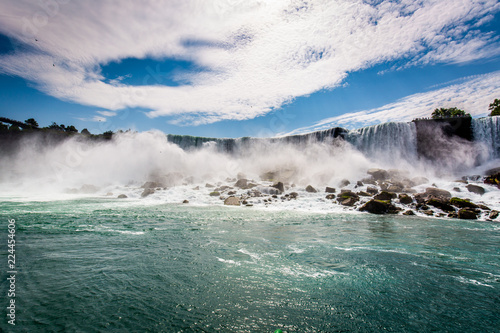 Niagara waterfall in summer view across the border