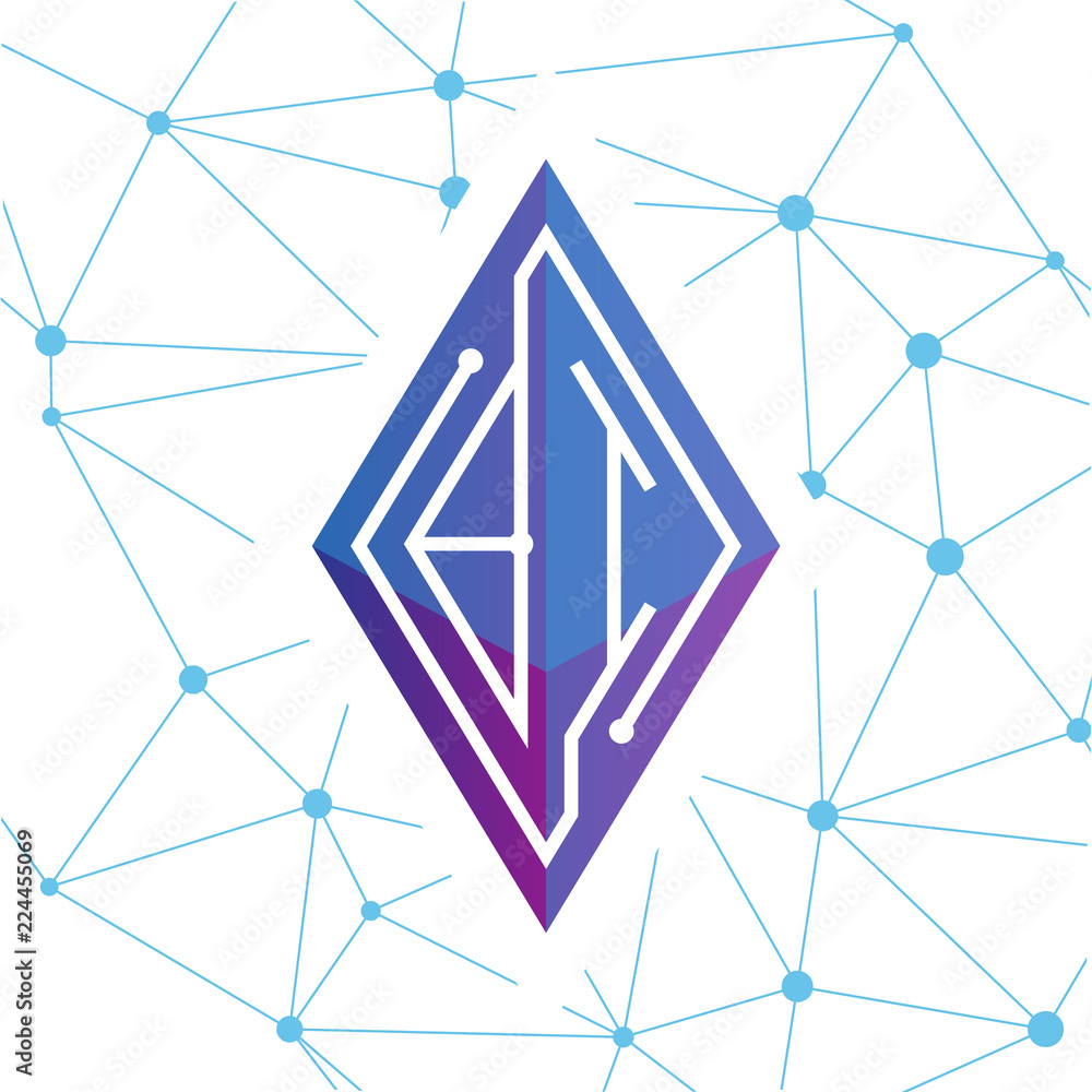 BI Initial letter block chain logo icon vector template. Looping mono line circuit letter on rhombus cube logo BI Initial letter block chain logo icon vector template. Looping mono line circuit letter on rhombus cube logo