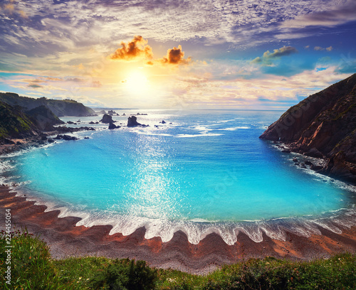 Schilderij op canvas Playa del Silencio in Cudillero Asturias Spain