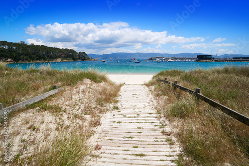 Fototapeta Naklejka Na Ścianę i Meble -  Portonovo Baltar beach in Pontevedra of Galicia