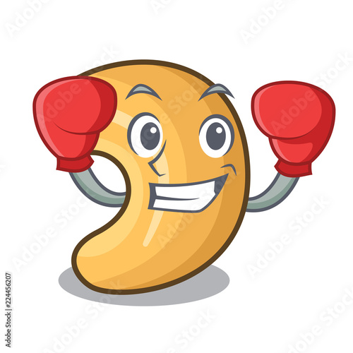 Boxing character cashew nuts heap on cartoon