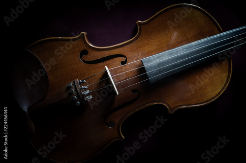  Violin closeup orchestra musical instruments isolated on black