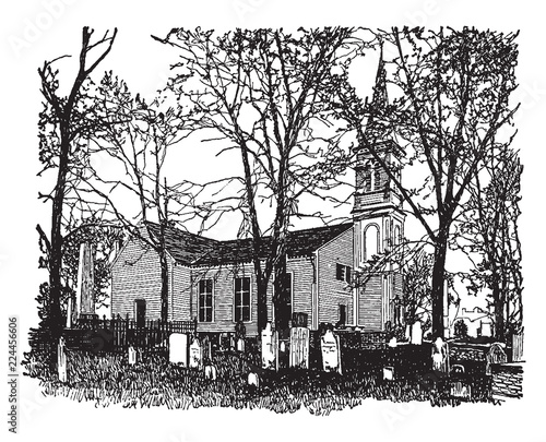 St. John's Church vintage illustration.