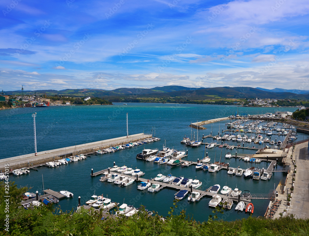 Ribadeo marina port in Eo river Galicia Spain