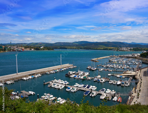Ribadeo marina port in Eo river Galicia Spain
