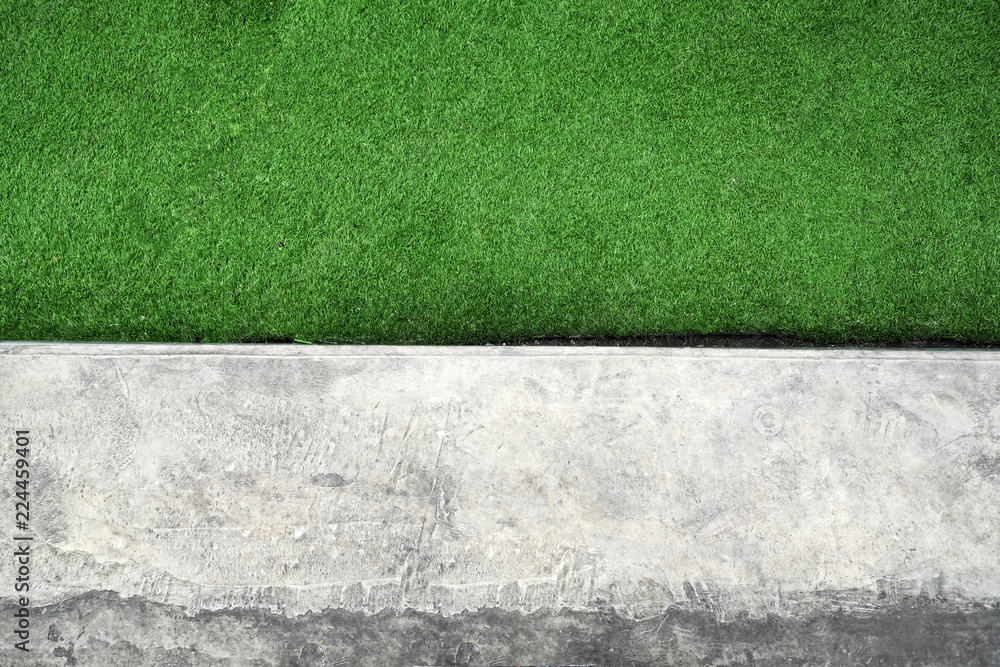 Fototapeta premium Grass floor with concrete