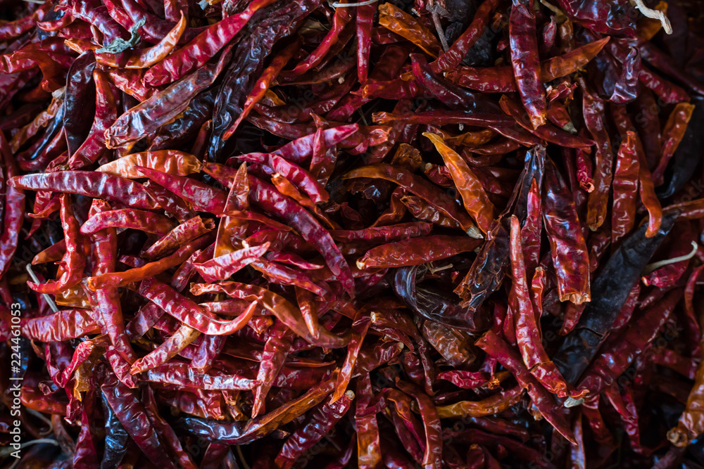 Fototapeta premium Red Chilli Pepper Division in the basket.