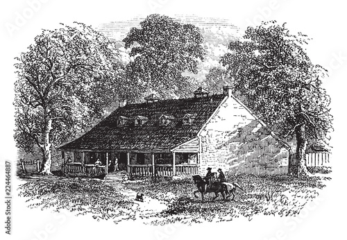 Greenway Court vintage illustration.