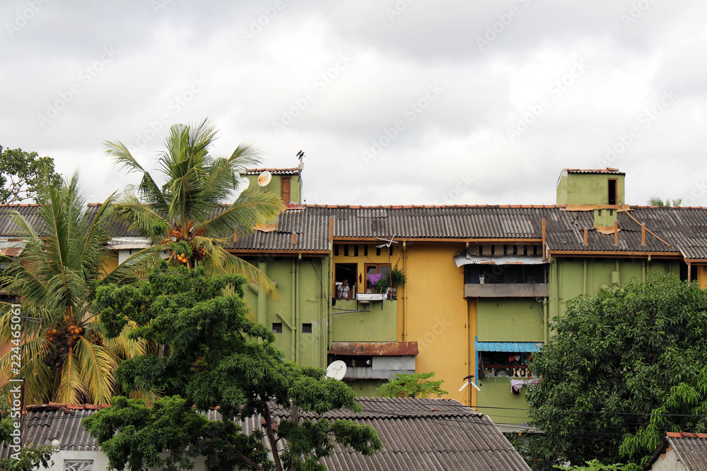 The stacks of apartment or housing area in Colombo