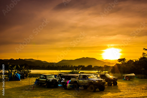 Sunset at mountain in Thailand