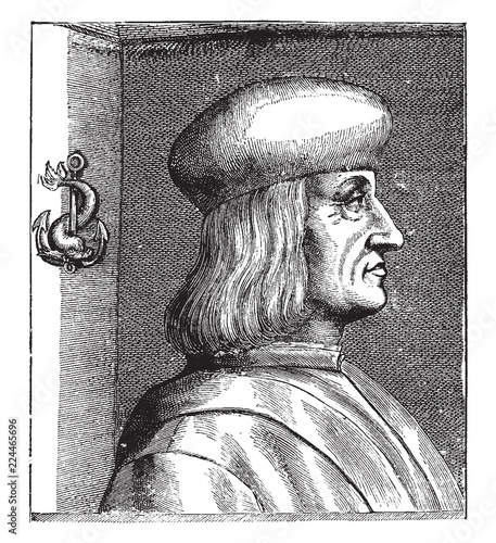 Aldus Manutius, vintage illustration