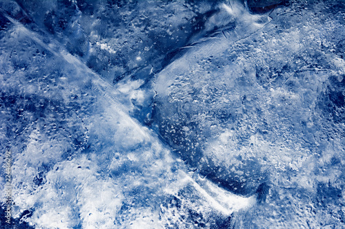 The texture of the ice. The frozen water.Winter background 