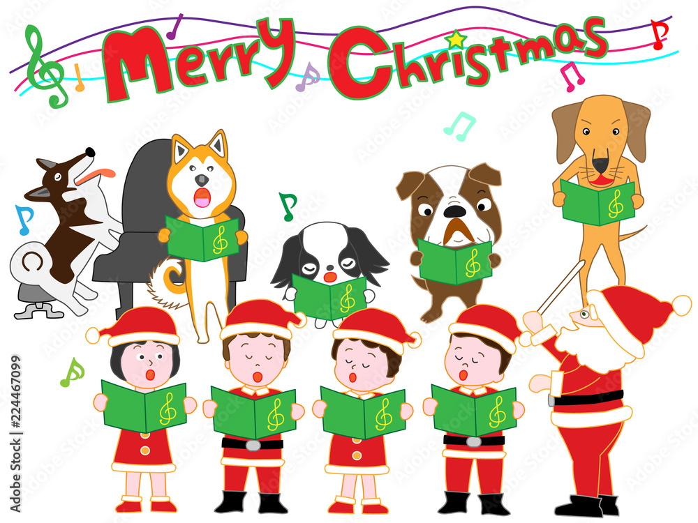 子供と犬たちのクリスマスコンサート。