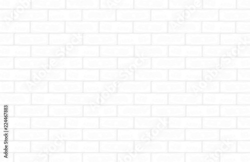 White brick wall pattern and texture for background. Vector.