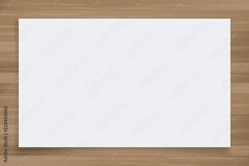 White paper sheet on wood texture background. Vector. White paper sheet on wood texture background. Vector.