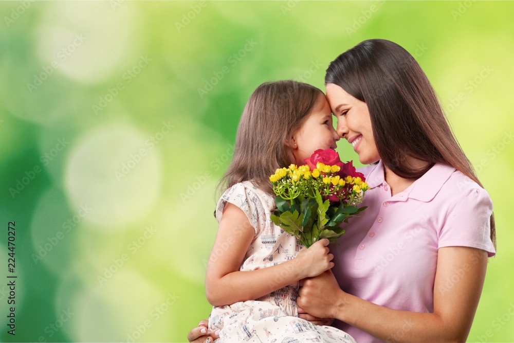 Happy Mother and daughter hugging Happy Mother and daughter hugging