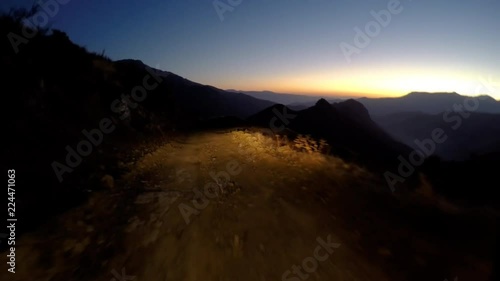 Extreme driving on a dangerous road at night