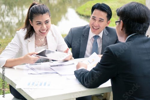 Group of business people are happy.