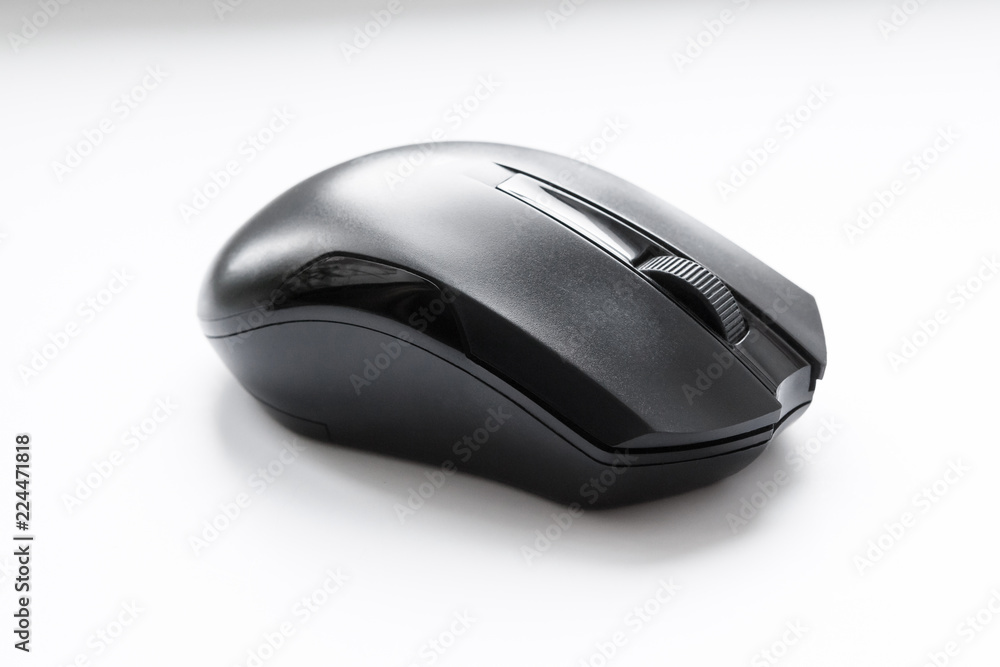 mouse of black color on a white background mouse of black color on a white background