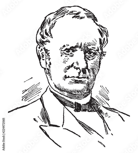 Thomas Andrews Hendricks, vintage illustration