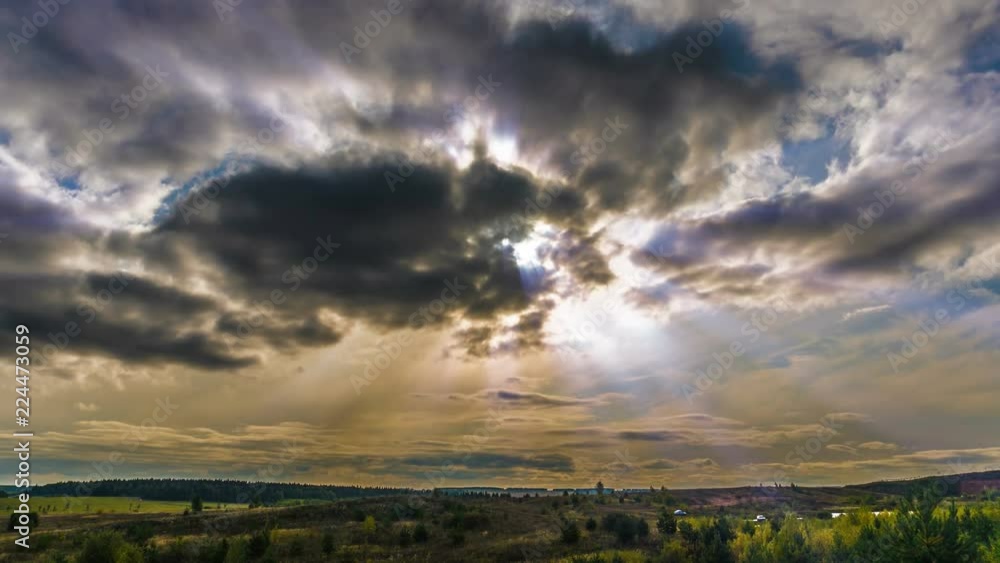 Beautiful time lapse over a keen summer landscape Beautiful time lapse over a keen summer landscape
