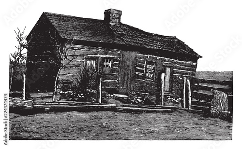 Lincoln Home vintage illustration.