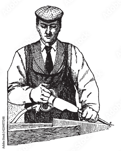Pneumatic Chisel, vintage illustration.