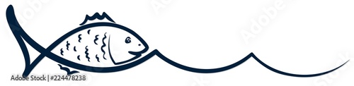 Symbol of fish with wave.