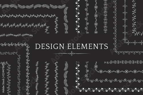 Collection of divider design element vectors