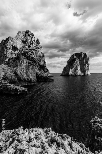 View of Capri island (Italy) with Faraglioni