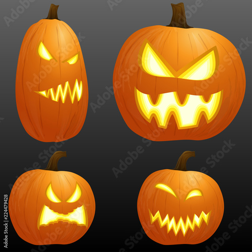 different Halloween pumkpins