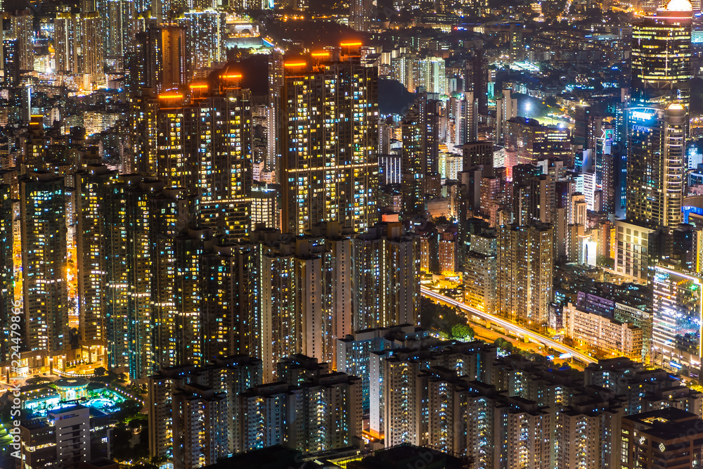 Beautiful architecture building pattern in hong kong city skyline Beautiful architecture building pattern in hong kong city skyline