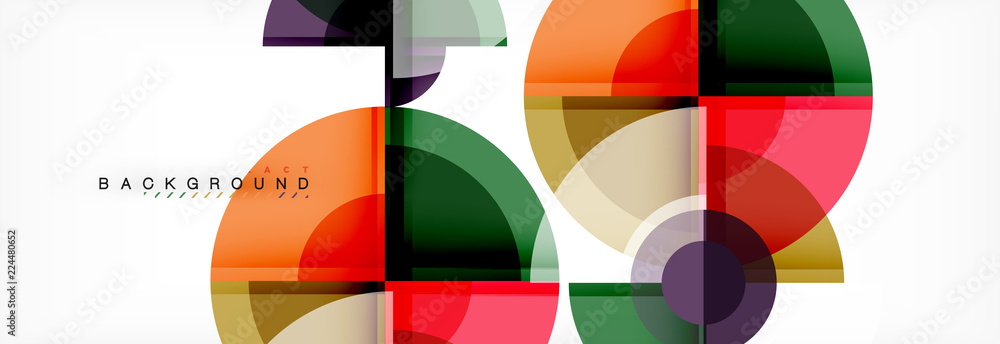 Abstract background - multicolored circles, trendy minimal geometric design Abstract background - multicolored circles, trendy minimal geometric design