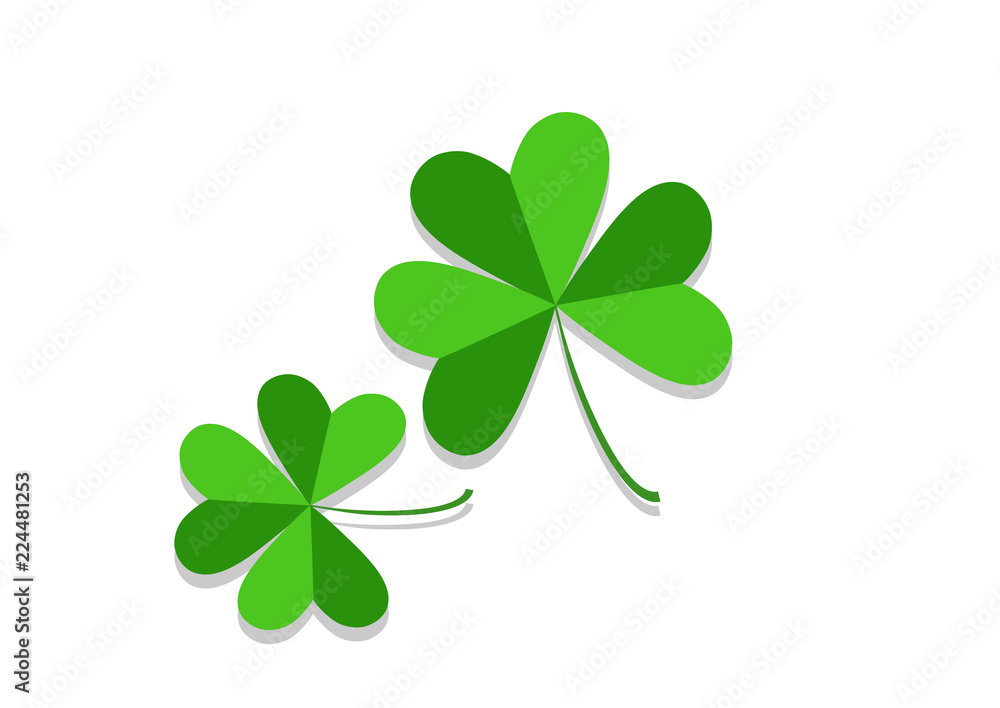 Three leaf clover isolated on white, vector illustration for St. Patrick's day
Three leaf clover isolated on white, vector illustration for St. Patrick's day