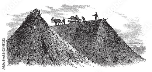 Mining Dump, vintage illustration.
